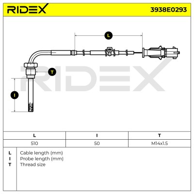 Exhaust gas temperature sensor RIDEX 3938E0293 3938E0293 - photo 6
