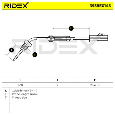 Exhaust gas temperature sensor RIDEX 3938E0145 3938E0145 - photo 6