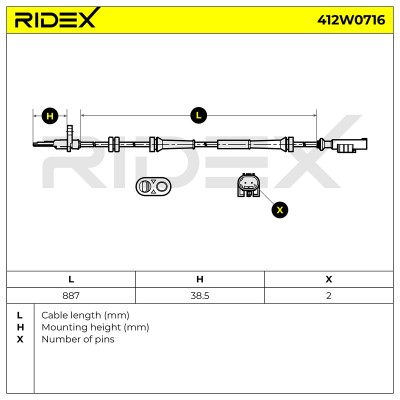 ABS Sensor RIDEX 412W0716 412W0716 - photo 7