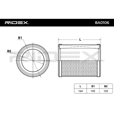 Air Filter RIDEX 8A0106 8A0106 - photo 3