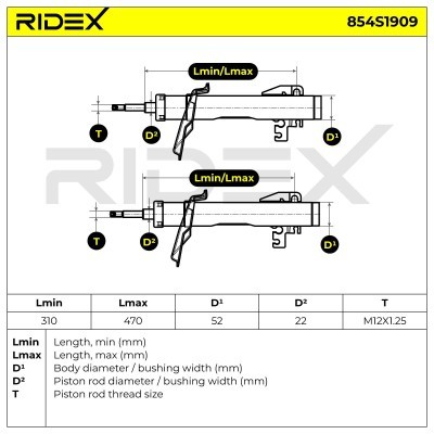Shock Absorber RIDEX 854S1909 854S1909 - photo 8