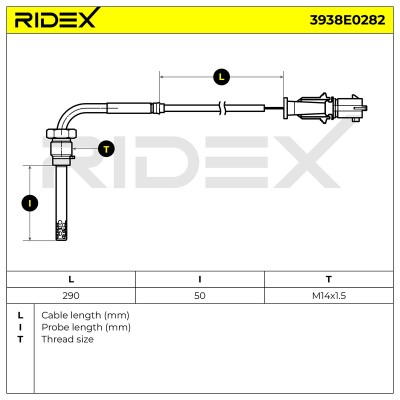 Exhaust gas temperature sensor RIDEX 3938E0282 3938E0282 - photo 5