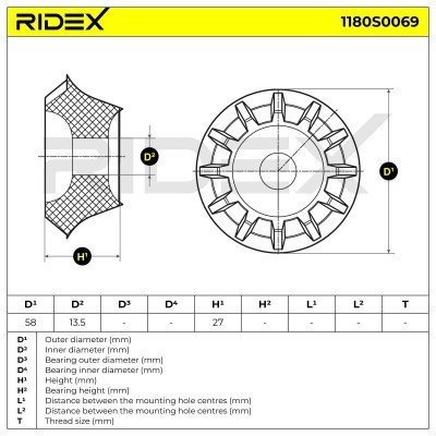 Strut Support Bearing Front RIDEX 1180S0069 1180S0069 - photo 8