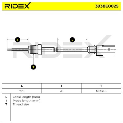 Exhaust gas temperature sensor RIDEX 3938E0025 3938E0025 - photo 6