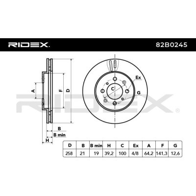 Brake Disc RIDEX 82B0245 82B0245 - photo 3