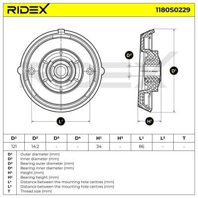 Strut Support Bearing Front RIDEX 1180S0229 1180S0229 - photo 5