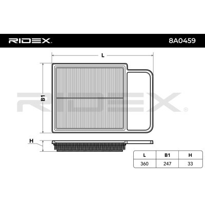 Air Filter RIDEX 8A0459 8A0459 - photo 5