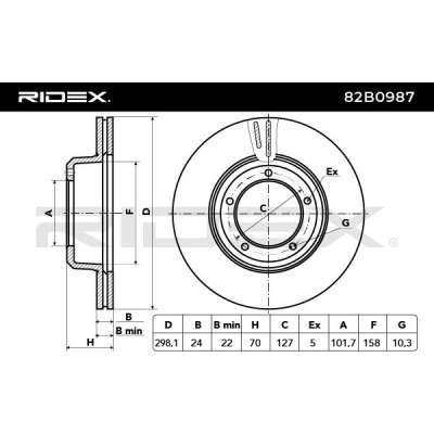 Brake Disc RIDEX 82B0987 82B0987 - photo 3