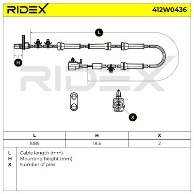 ABS Sensor RIDEX 412W0436 412W0436 - photo 5