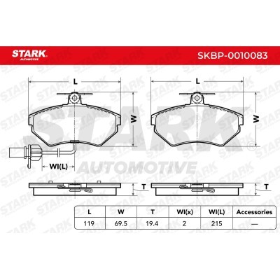 Brake Pads Set Stark SKBP-0010083 SKBP-0010083 - photo 4