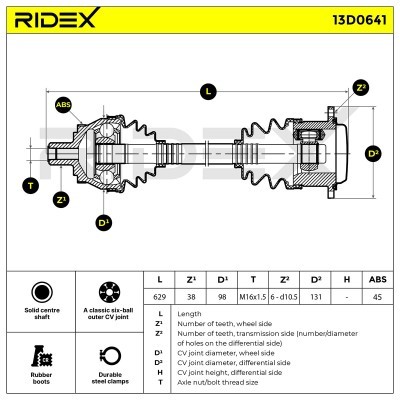 Drive Shaft RIDEX 13D0641 13D0641 - photo 6