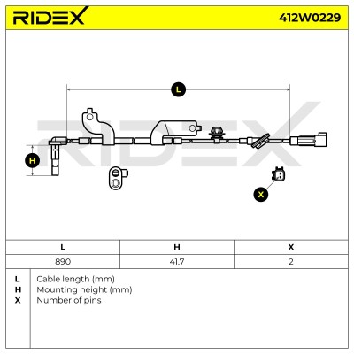 ABS Sensor RIDEX 412W0229 412W0229 - photo 6
