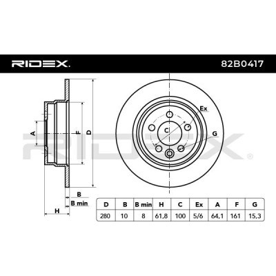 Brake Disc RIDEX 82B0417 82B0417 - photo 3