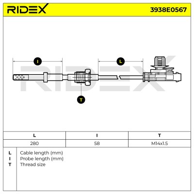 Exhaust gas temperature sensor RIDEX 3938E0567 3938E0567 - photo 6