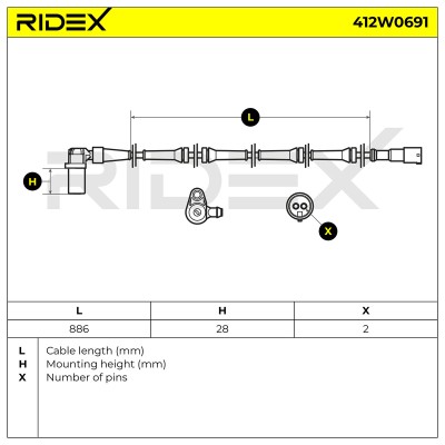 ABS Sensor RIDEX 412W0691 412W0691 - photo 6