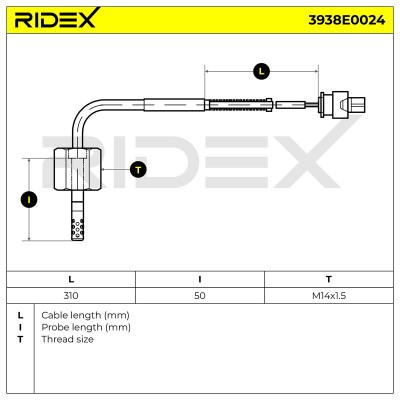 Exhaust gas temperature sensor RIDEX 3938E0024 3938E0024 - photo 6