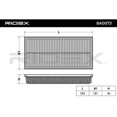 Air Filter RIDEX 8A0073 8A0073 - photo 3