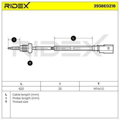 Exhaust gas temperature sensor RIDEX 3938E0218 3938E0218 - photo 5