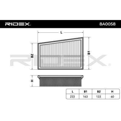Air Filter RIDEX 8A0058 8A0058 - photo 3