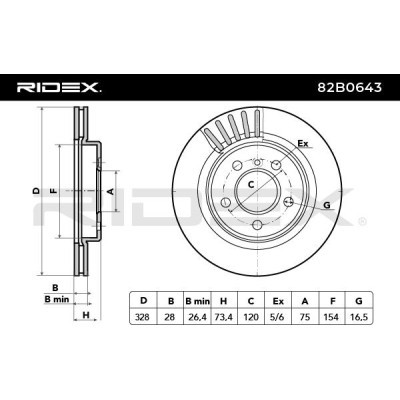 Brake Disc RIDEX 82B0643 82B0643 - photo 3
