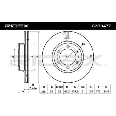 Brake Disc RIDEX 82B0477 82B0477 - photo 6