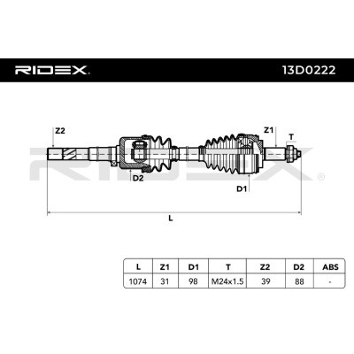 Drive Shaft RIDEX 13D0222 13D0222 - photo 4