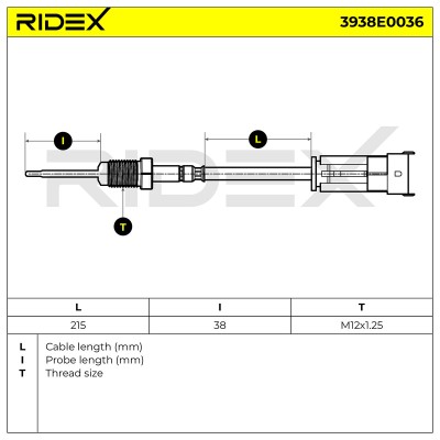 Exhaust gas temperature sensor RIDEX 3938E0036 3938E0036 - photo 5