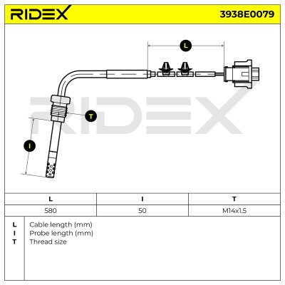 Exhaust gas temperature sensor RIDEX 3938E0079 3938E0079 - photo 6