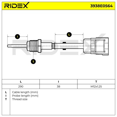 Exhaust gas temperature sensor RIDEX 3938E0564 3938E0564 - photo 6
