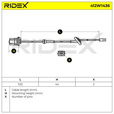 ABS Sensor RIDEX 412W1436 412W1436 - photo 5