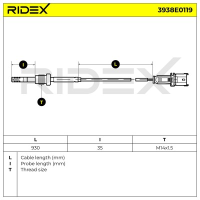 Exhaust gas temperature sensor RIDEX 3938E0119 3938E0119 - photo 6