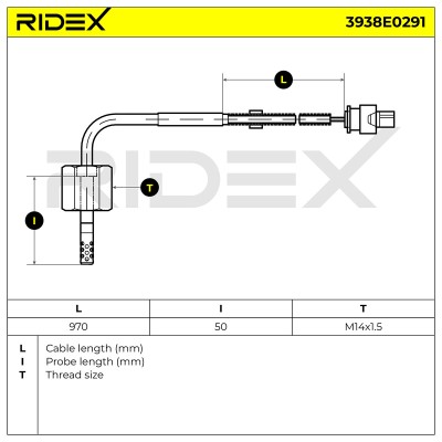 Exhaust gas temperature sensor RIDEX 3938E0291 3938E0291 - photo 6