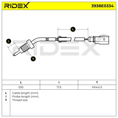 Exhaust gas temperature sensor RIDEX 3938E0334 3938E0334 - photo 6