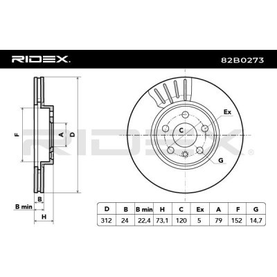 Brake Disc RIDEX 82B0273 82B0273 - photo 7