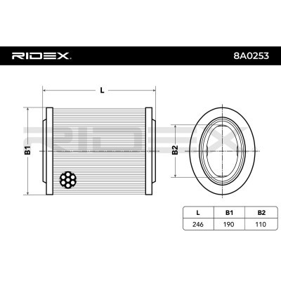 Air Filter RIDEX 8A0253 8A0253 - photo 6