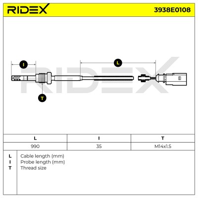Exhaust gas temperature sensor RIDEX 3938E0108 3938E0108 - photo 5