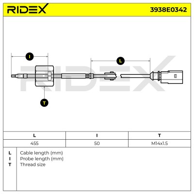 Exhaust gas temperature sensor RIDEX 3938E0342 3938E0342 - photo 6