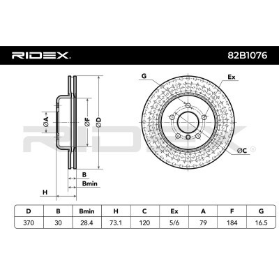 Brake Disc RIDEX 82B1076 82B1076 - photo 6