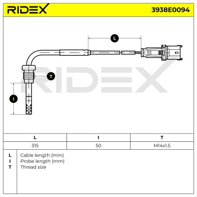 Exhaust gas temperature sensor RIDEX 3938E0094 3938E0094 - photo 6