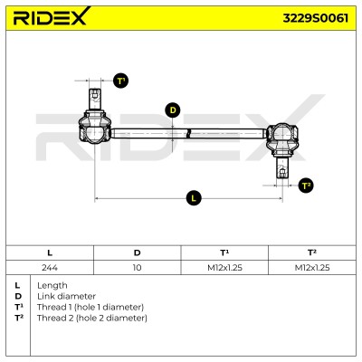 Stabilizer Link RIDEX 3229S0061 3229S0061 - photo 7