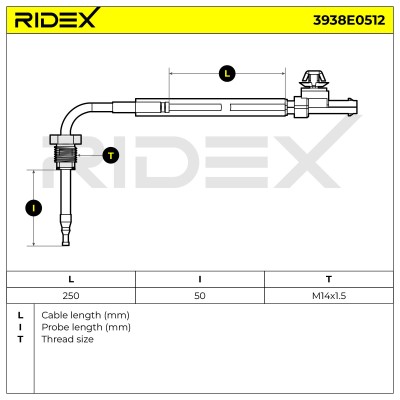 Exhaust gas temperature sensor RIDEX 3938E0512 3938E0512 - photo 6