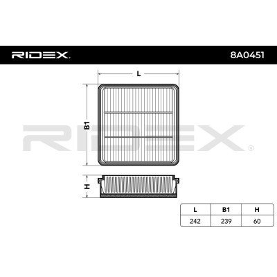 Air Filter RIDEX 8A0451 8A0451 - photo 6