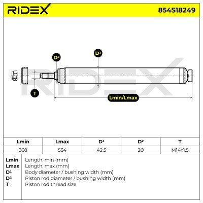 Shock Absorber RIDEX 854S18249 854S18249 - photo 8