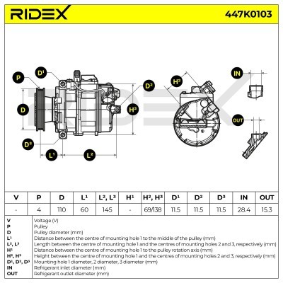 Compressor, Air Conditioning AUDI A4 Avant 447K0103 - photo 5