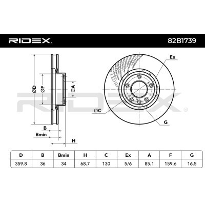 Brake Disc RIDEX 82B1739 82B1739 - photo 6