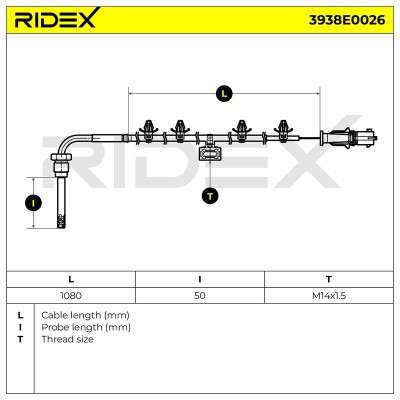 Exhaust gas temperature sensor RIDEX 3938E0026 3938E0026 - photo 6