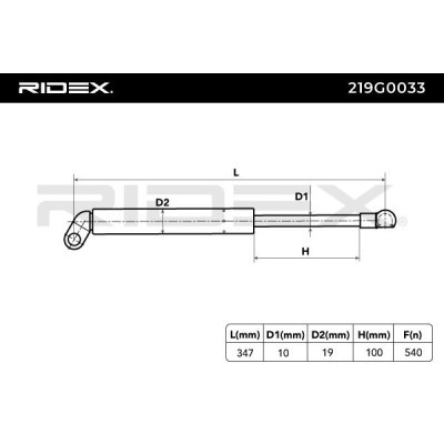 Gas Spring, boot-/cargo area RIDEX 219G0033 219G0033 - photo 5