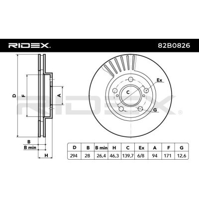Brake Disc RIDEX 82B0826 82B0826 - photo 5