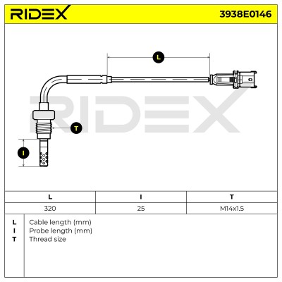 Exhaust gas temperature sensor RIDEX 3938E0146 3938E0146 - photo 6