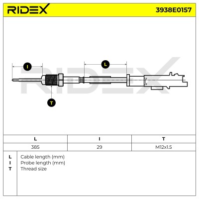 Exhaust gas temperature sensor RIDEX 3938E0157 3938E0157 - photo 5